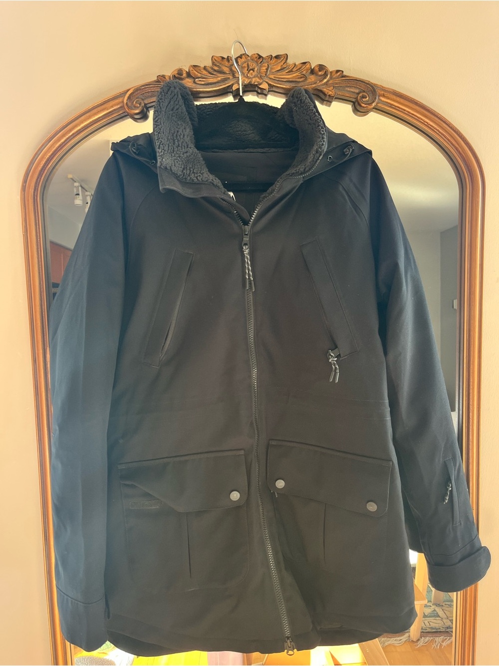Burton Women’s Black Hooded Winter Jacket with Sherpa Lining